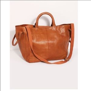 NEW FREE PEOPLE LESLIE LEATHER TOTE BAG
